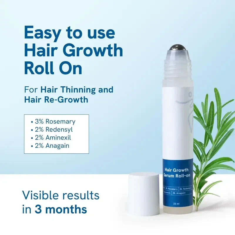 Rosemary Scalp Roll-On Serum – Hair Growth Activator with Redensyl & Anagain (25 ml)