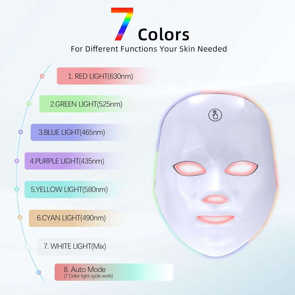 Cordless 7-Color LED Light Therapy Skin Mask