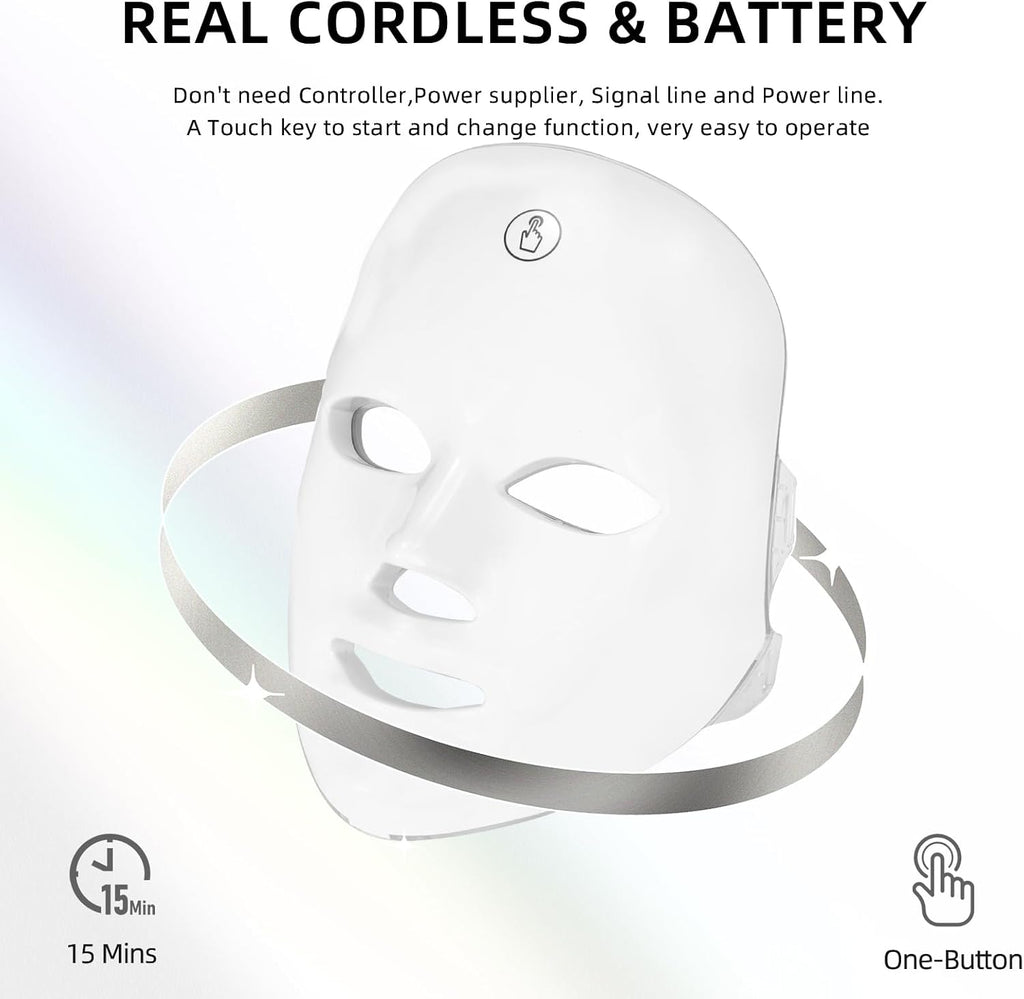 Cordless 7-Color LED Light Therapy Skin Mask