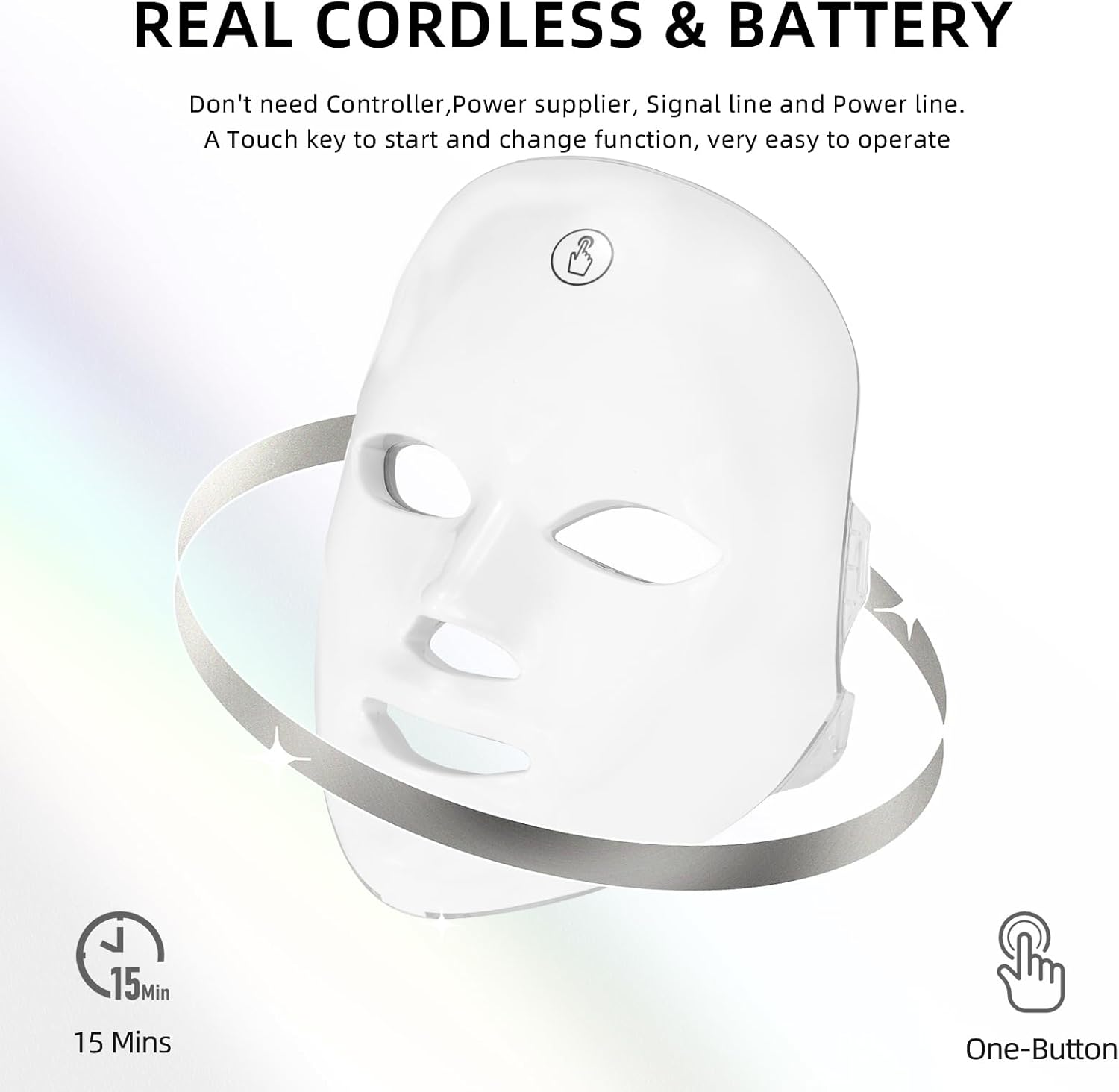 Cordless 7-Color LED Light Therapy Skin Mask