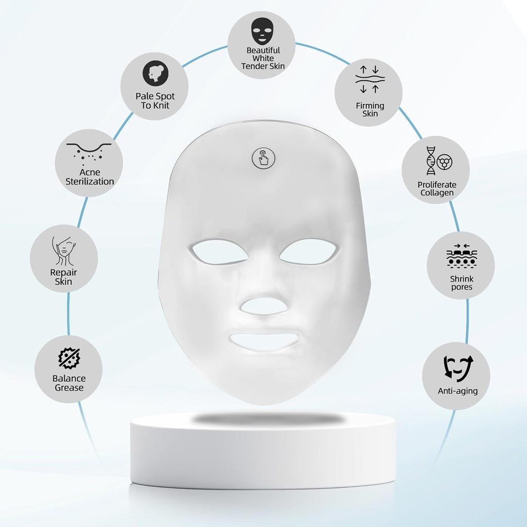 Cordless 7-Color LED Light Therapy Skin Mask