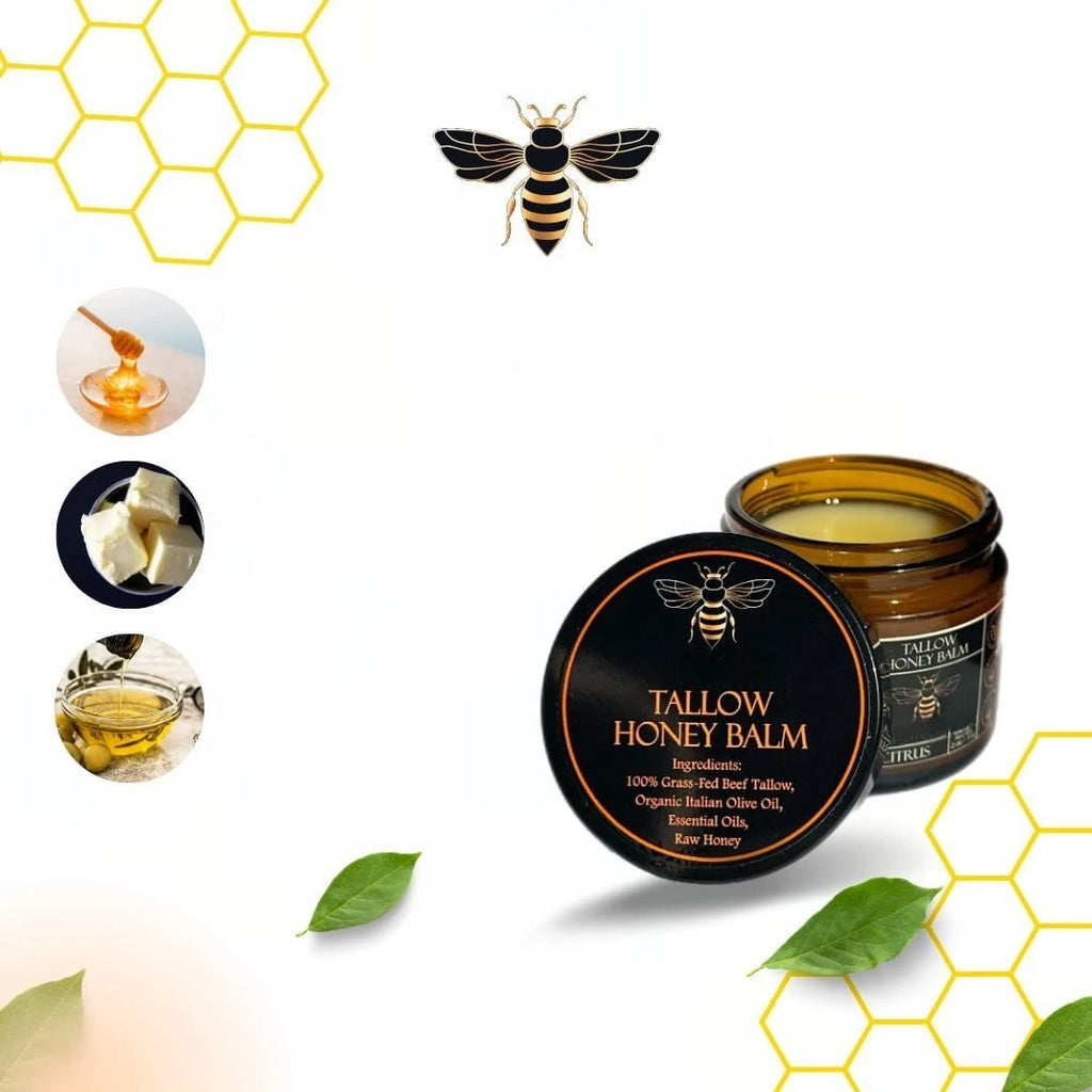 Honey Tallow Balm – Grass-Fed Tallow & Raw Honey Deep Hydration Balm